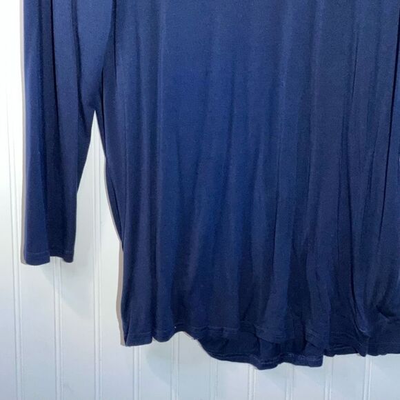 The Royal Standard Twist Front Top Women’s XLarge Blue Long Sleeve Crew Neck - Picture 8 of 11